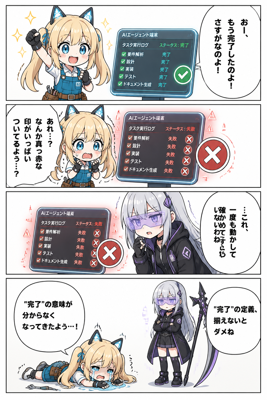 "完了"の定義、揃えないとダメね